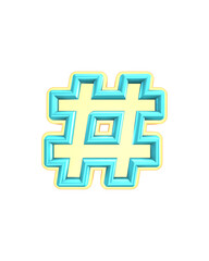 Obraz premium 3D Number symbol Green and yellow