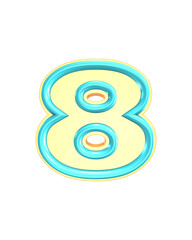 3D Number symbol Green and yellow