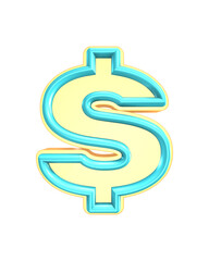 3D Number symbol Green and yellow