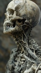 Detailed Anatomy of a Human Skull - Scientific Illustration