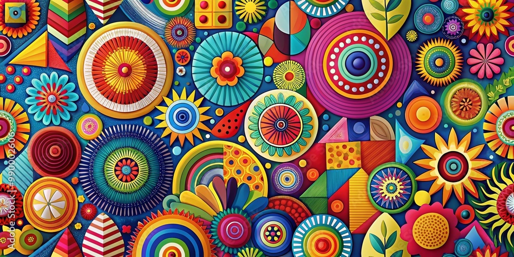 Poster vibrant abstract patterns with bold colors and shapes for modern design and creative projects