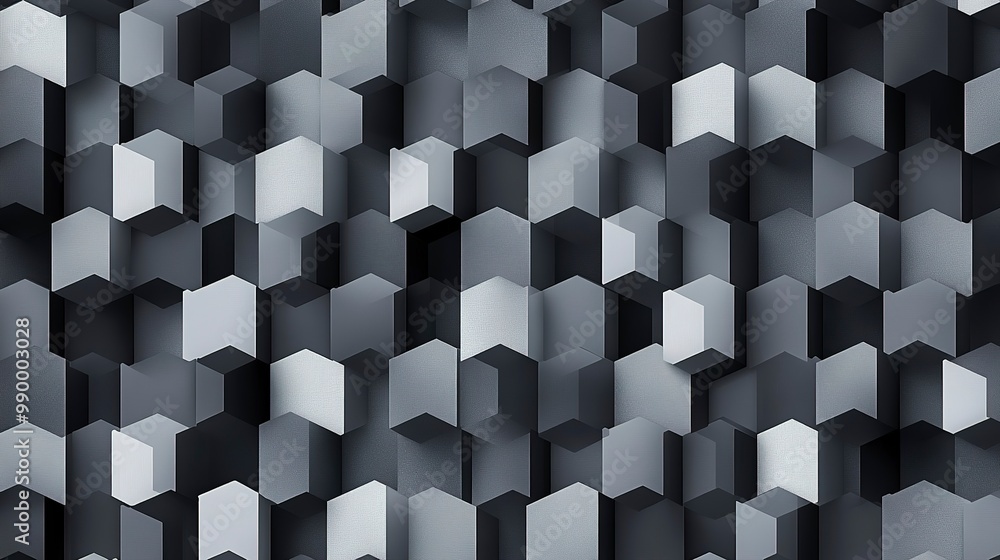Poster vector abstract geometric seamless technology gray and black cube square paper background. surface c