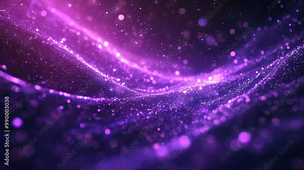 Aufkleber a futuristic purple space with particles forming a dynamic neon background, creating a sci-fi visual