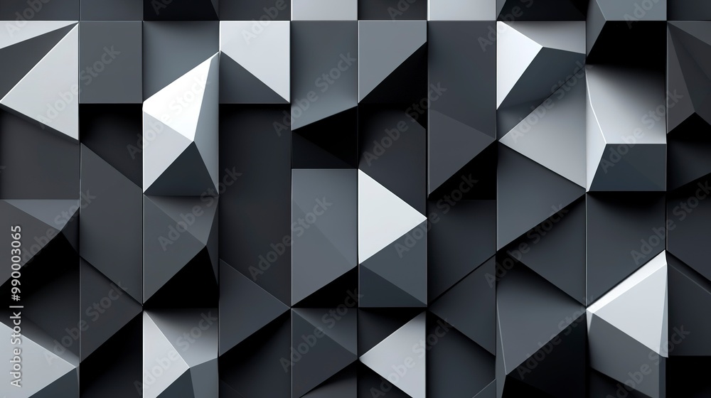 Poster vector abstract geometric seamless technology gray and black cube square paper background. surface c