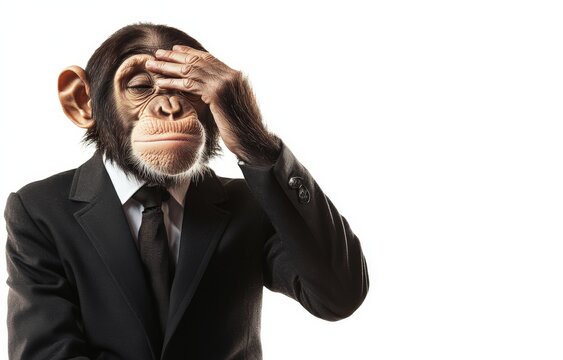 A monkey wearing a business suit