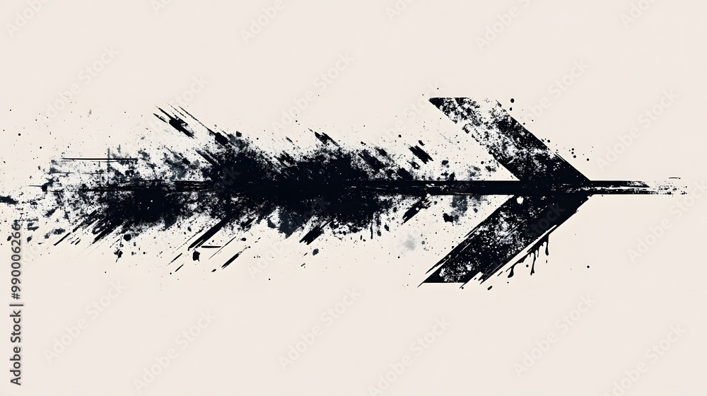 Poster 1. a dynamic grunge arrow vector design featuring bold, textured lines and splatters that convey mov