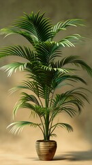 Obraz premium Green Palm Tree Isolated on Studio Background