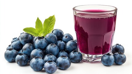 Fresh Blueberries and Juice