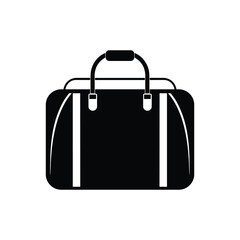 Silhouette suitcase .Art and Illustrator .in white background 
