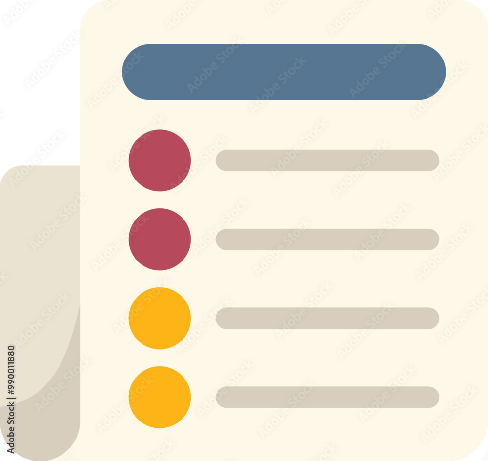 Poster document with check marks representing completed tasks icon