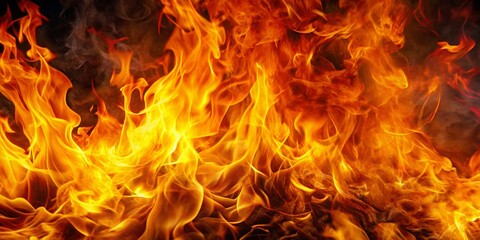 Vibrant Flames and Smoky Textures Create a Stunning Fire Wallpaper for Backgrounds and Designs