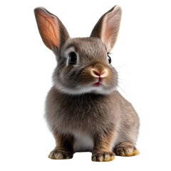 Obraz premium Cute baby bunny sitting isolated, bunny rabbit close-up, adorable bunny animal, Adorable Baby Bunny Close-Up, Cute Fluffy Animal Portrait, Isolated Rabbit Stock Photo