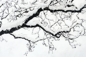 Abstract Black and White Tree Branch Painting