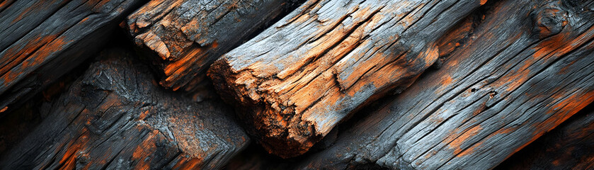 Obraz premium Rough Wood Texture Shows Knots And Cracks With Natural Pattern