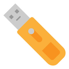 Illustration of Flash Drive Flat Icon