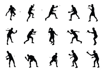 table tennis player silhouette vector