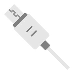 Illustration of Micro USB Cable Flat Icon