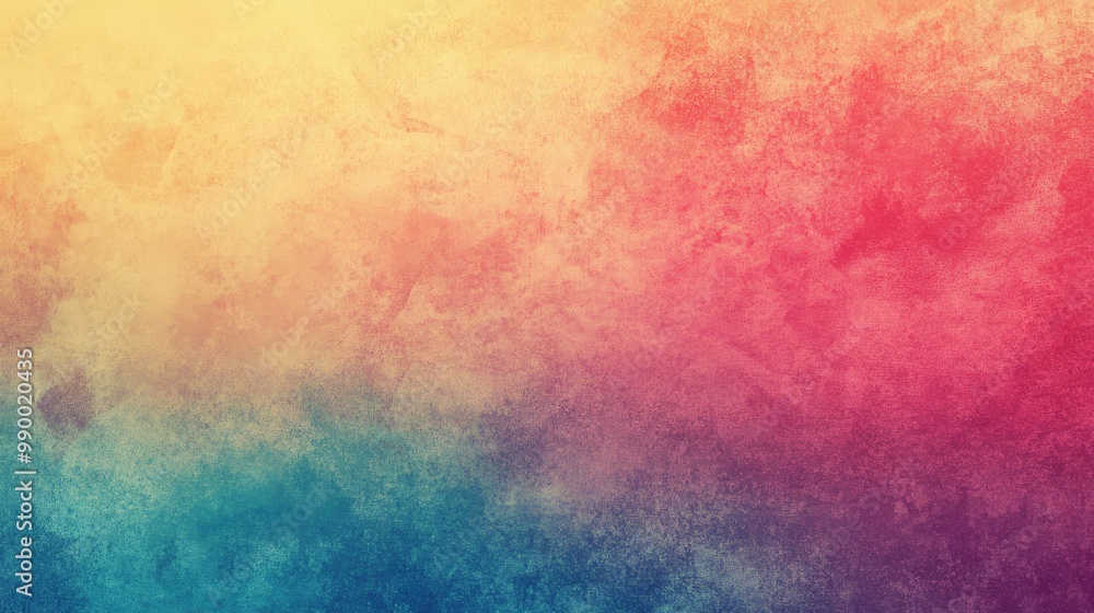 Poster a retro gradient background with vivid colors, featuring subtle grain for a textured, nostalgic desi