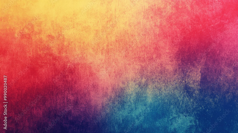 Poster a retro gradient background with vivid colors, featuring subtle grain for a textured, nostalgic desi