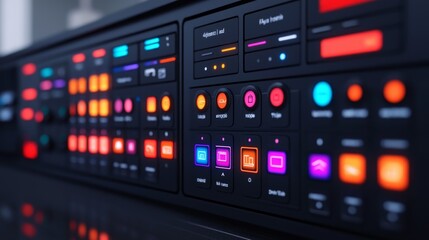 Modern Smart Home Technology Control Panel with Colorful Interface and Advanced Features