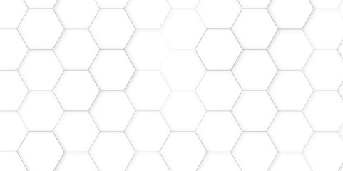 Grid seamless pattern. Hexagonal graphic design. White honeycomb background