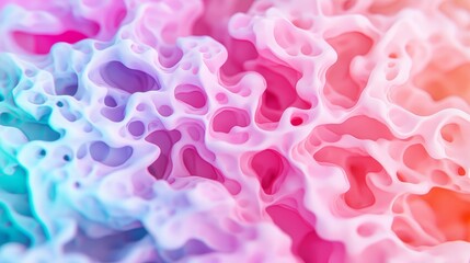 Fototapeta premium Abstract Colorful 3D Rendered Background with Organic Shapes and Soft Gradients in Pink, Blue, and Purple Hues