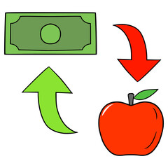 trade icon illustration hand drawn isolated vector