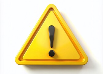Yellow Triangle with Exclamation Mark Signifying Caution, Warning, Alert, or Attention Needed