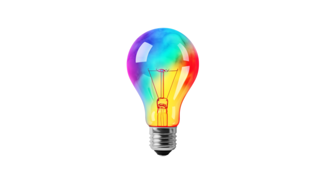 An incandescent light bulb filled with colored smoke	
