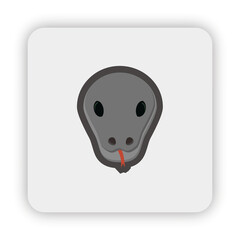 snake icon on button, snake flat icon vector, snake flat illustration, snake head, snake  cartoon png