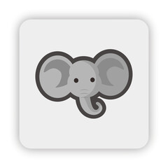 elephant icon on button, elephant flat icon vector, elephant flat illustration, elephant head, elephant cartoon png