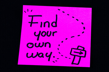 Pink sticky note motivational message 
