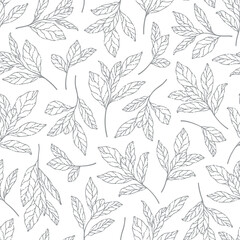 Series of leaves pattern motif in simple scandinavian outline line for textile fabric wallpaper paper wrap print