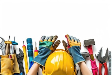 set of tools isolated on white