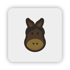 horse icon on button, horse flat icon vector, horse flat illustration, horse head, horse cartoon png