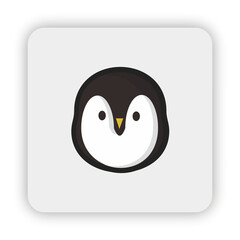 penguin icon on button, penguin flat icon vector, penguin flat illustration, penguin head, penguin cartoon png