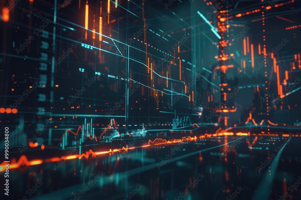 Poster abstract digital background loop