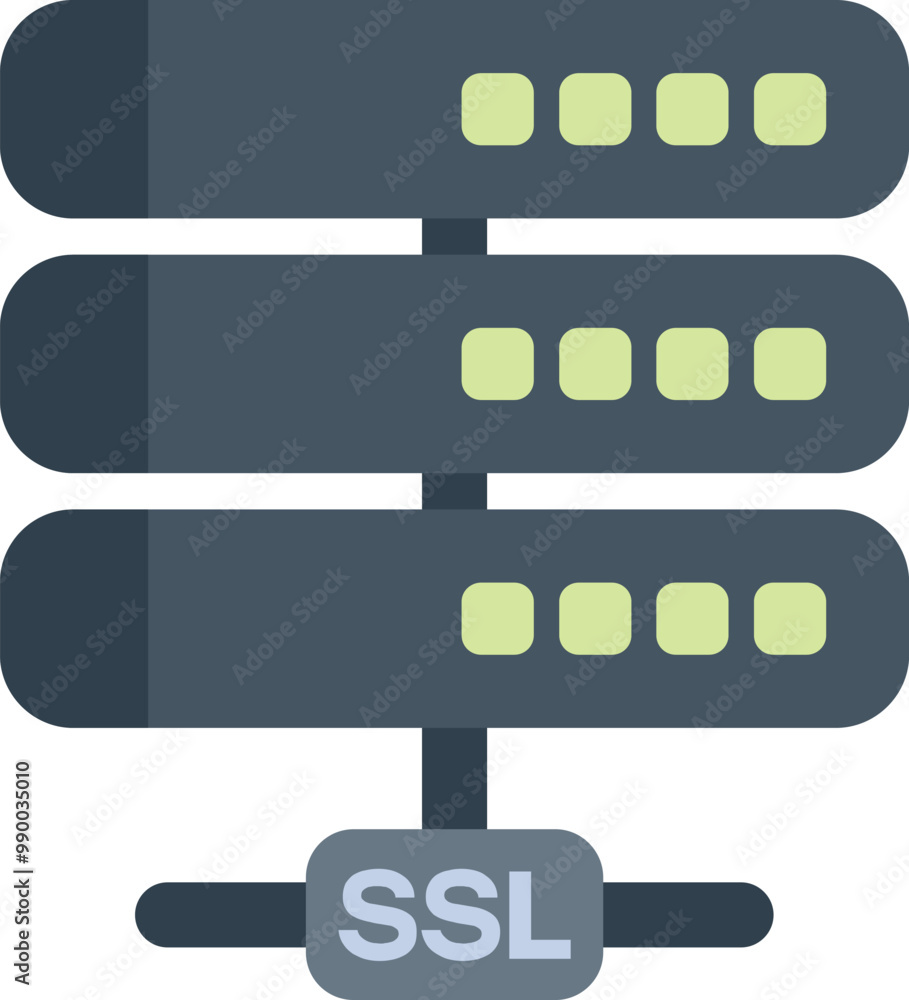Poster server rack connected to ssl, illustrating the concept of secure sockets layer and data security