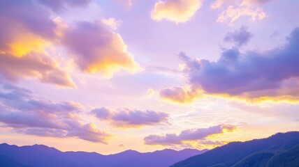 Obraz premium Soft Fluffy Clouds at Sunset in the Sky