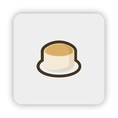 souffle cake vector, soufle cake flat icon, soufle cake icon on button, fluffy cake