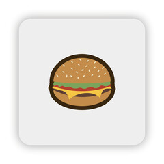 burger vector, burger flat icon, burger icon on button