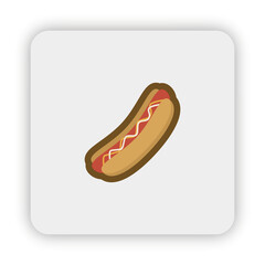 hot dog vector, hot dog flat icon, hot dog icon on button