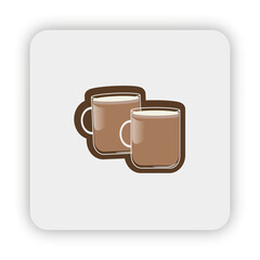 a cup of mocaccino vector, mocaccino flat icon, mocaccino icon on button