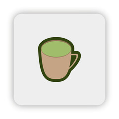ocha tea vector, ocha tea flat icon, ocha tea icon on button