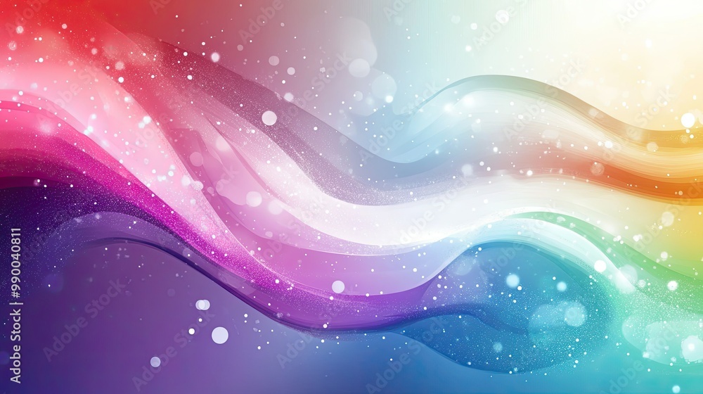 Poster abstract colorful background with smooth gradients and linear rainbow paint splatter effects in a mo