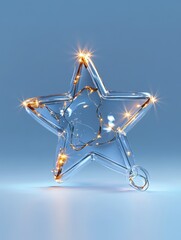 A glass Christmas star with warm fairy lights, symbolizing hope, joy, celebration, tradition, and festive spirit.