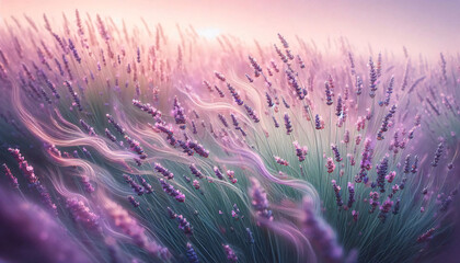 lavender field in the morning