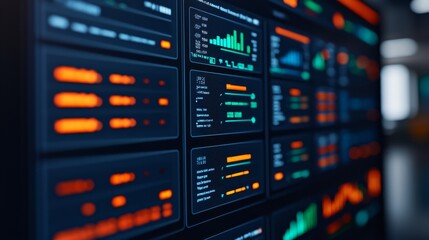 High-Tech Smart Home Control Panel with Real-Time Data and Analytics Displayed on Multiple Screens