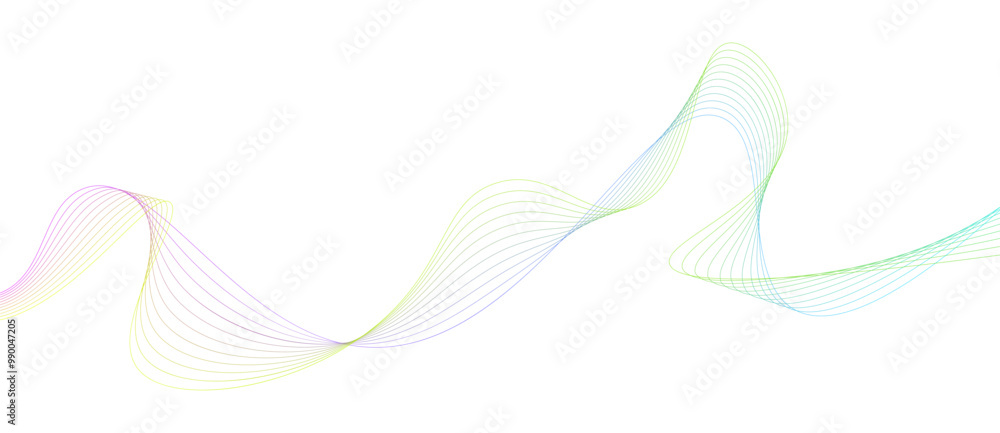 Poster a wave lines with a gradient colors