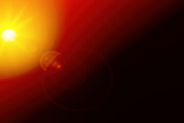 red sunlight,Abstract sun burst ,digital lens flare on black background